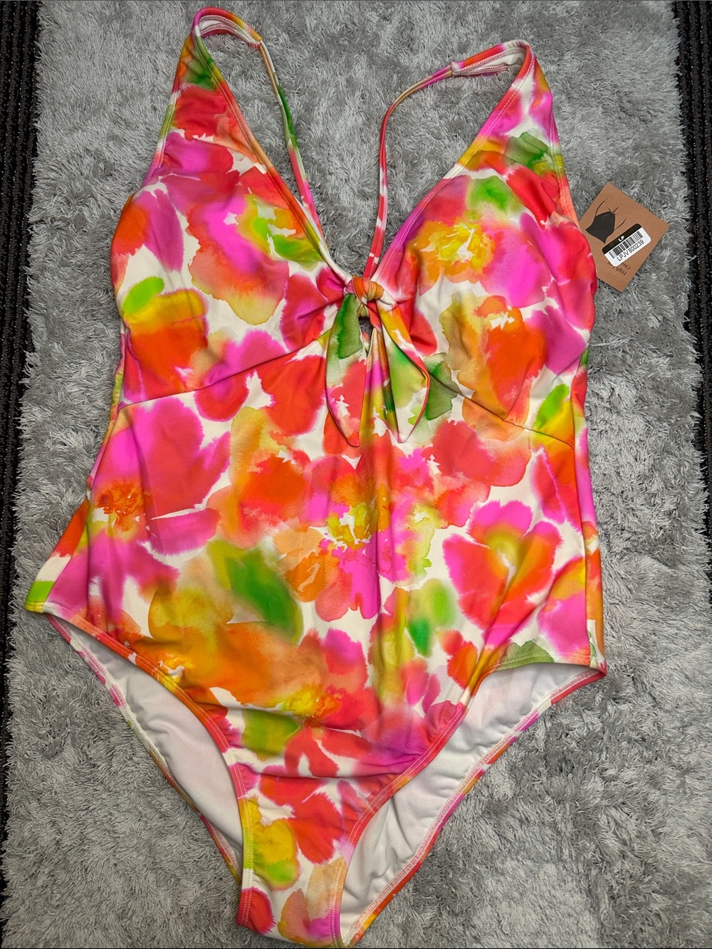 Bright Floral One-Piece woman’s swimwear - Pink/Orange/Green